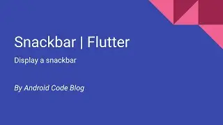 SnackBar | Display a SnackBar | Flutter