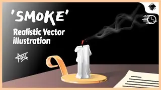 Candle and Smoke // Creating vector realistic SMOKE effect easily // Digital graphic illustration