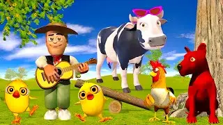 El Pollito p&iacute;o 3d | El toro se congela jugando en el juegodel Toro y el Tractor 3D🎶