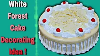 SIMPLE WHITE FOREST CAKE DECORATING IDEAS / @Cakemakerraj 