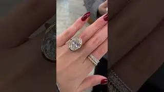Huge Oval Diamond Bezel Set Ring