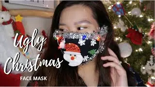 DIY light up ugly Christmas face mask using Dollar Tree supplies 🎄