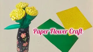 💖 Easy Paper Flower Craft || Beautiful Paper Craft  Idea || making paper flowers with leaf || craft 