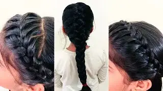 Easy Frenchbraids🌸/frenchbraid/stepbystep frenchbraide/frenchbraidtutorial/hairstyle/easyhairstl/