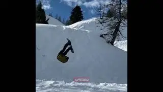 Snowboarder gets stuck in snow head first