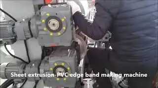PVC edge band sheet making machine-full process(extrusion, printing, slitting )