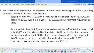 Computation of Income From Salary by Deepak Gupta (Q8)