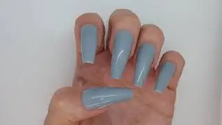 Elegance Nailed Grey Extra Long Tapered Coffin False Nails. Ballerina Nails.