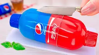 Satisfying Miniature COCA COLA vs PEPSI Jelly Tutorial - Awesome Tiny Soda Bottle Jelly Dessert Idea