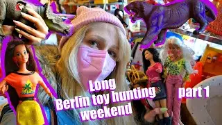Part 1 long toyhunting weekend -vintage 80s 90s Barbie, dolls, Jurassic Park, Motu -stores in Berlin