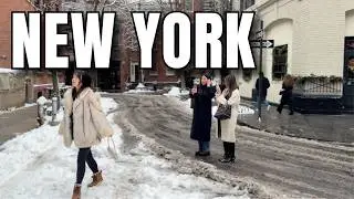 NEW YORK CITY Walking Tour [4K] - Let It Snow - Snowy Winter Walk In GREENWICH VILLAGE