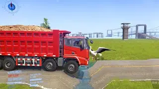 Truck Driving VS Speed Bump Pothole Broken road barier