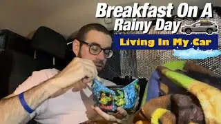 Living In My Car | Quite Breakfast On A Rainy Day 🥣🌧️🚙 (No Talking)