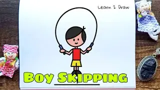 How to draw a Boy Skipping - Easy Drawing videos for kids Toddlers Preschoolers