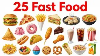 25 Fast Food Name in English & Hindi | 25 फास्ट फूड के नाम | Kids Learning | Fast Food Easy Learning