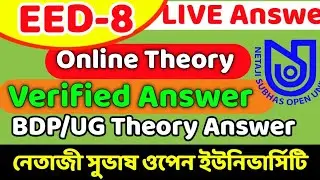 EED-8 Theory Answer | EED 8 BDP Online Answer| EHI 8 live final answer| BDP EED- 8 MCQ Answer| EED 8