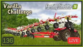 Big Grass Fields Require Big Tedders | Vanilla Challenge | Riverbend Springs | FS25 | Ep 136