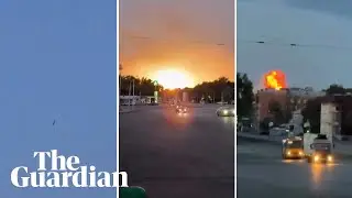 The moment a Russian missile strikes Dnipro in eastern Ukraine
