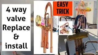 How to 4 way valve Replace & install ! AC four way valve fitting / how to install heat pump in Ac .