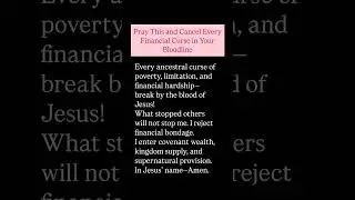 Pray This and Cancel Every Financial Curse in Your Bloodline