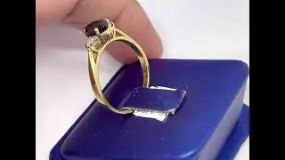 Womens Natural Blue Sapphire & Diamonds Engagement Ring 14k Yellow Gold