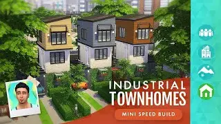 TINY HOME Industrial Townhouses! Sims 4 Speed Build (No CC or Mods)