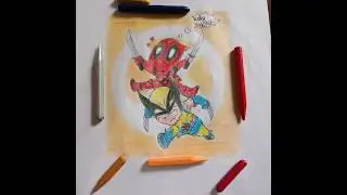 Chibi Deadpool & Wolverine. #deadpool3#wolverine#shorts#feed#drawing#artist#art#marveledits#explore