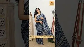 Chanderi Saree with Bagru print #khajurahokarigari