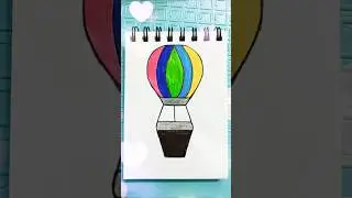 Easy hot air balloon drawing | #art #drawing #hotairballoon #shorts