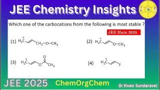 Stability of Carbocation| JEE Main 2025 Problem solved| ChemOrgChem