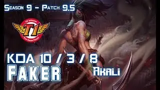 SKT Faker AKALI vs VEIGAR Mid - Patch 9.5 KR Ranked