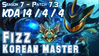 FIZZ KOREAN MASTER vs DARIUS Top - Patch 7.3 KR Ranked