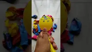 Satisfying Balloon Blow Up With Rainbow Polka Dots #shorts #satisfyingvideo #asmrvideo #pop