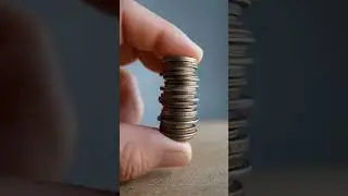 Coin stacking #coincollecting #coins #money #hobbies #aiclips #clipclop