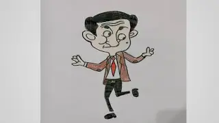How to Draw Mr. Bean Cartoon Drawing step by step | Mr. Bean Drawing with kids 