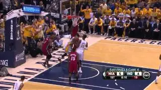 David West Blocks Dwyane Wade & Paul George Fastbreak