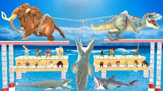 Tug of War Woolly Mammoth Wild Animals Vs T-Rex Dinosaur Who Will Win Animal Revolt Battle Simulator