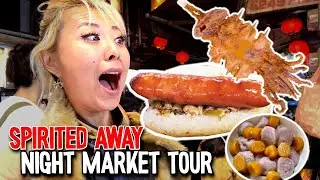 NIGHT MARKET FOOD TOUR at JiuFen Spirited Away Village in Taiwan!! #RainaisCrazy @RainaHuang