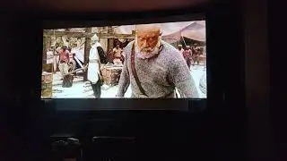 Home theater with 4k projector and 5.1 JBL sound system Dolby sound.