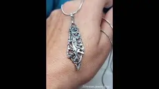 Hand forged nature moss inspired conceptual sterling silver silver talisman