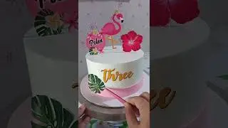 Flamingo Themed Cake #cakedecorating #cakeideas #shorts #shortvideo