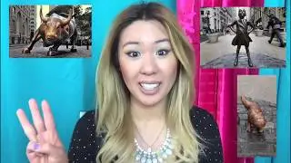 Fearless Girl, Charging Bull, and Pissing Pug Statues in Wall Street!