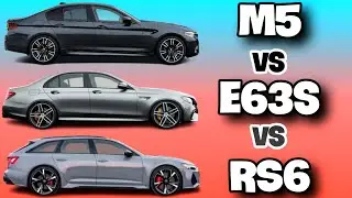 Super Sedans Acceleration Battle! Audi RS6 vs BMW M5 vs Mercedes E63s