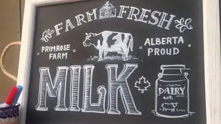 Drawing chalkboard Milk Sign time lapse, Calgary chalkboard artist Rozzie