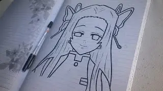 Drawing Kanae with a Black Pen | Anime Art Timelapse