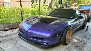 origin lab hood vent on the drift corvette!