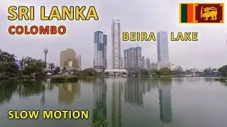 Sri Lanka, Colombo, Beira Lake Area. City Life in Slow Motion. Relaxing Calm Music.
