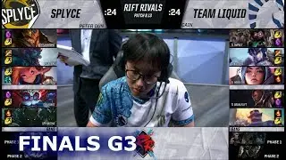 Splyce vs Team Liquid | Game 3 Finals NA vs EU Rift Rivals 2018 LoL | SPY vs TL G3 #RiftRivals