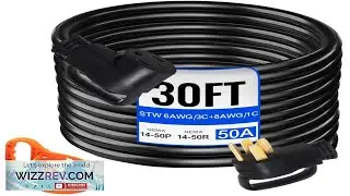 VEVOR Heavy Duty 30 ft 50 Amp RV Extension Cord Power Supply