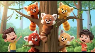 Five Little Red Pandas Climb Around | Nursery Rhymes for Kids & Baby Songs